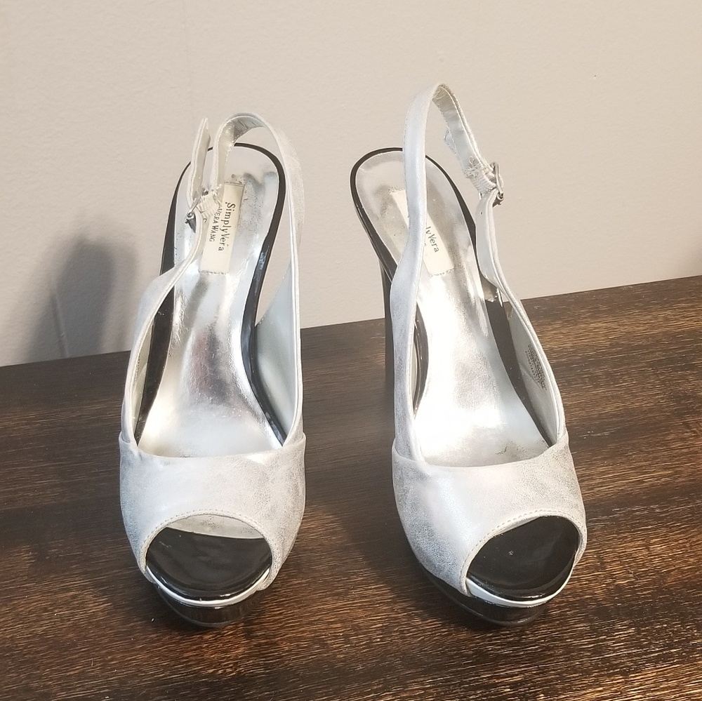 Silver and Black Heels